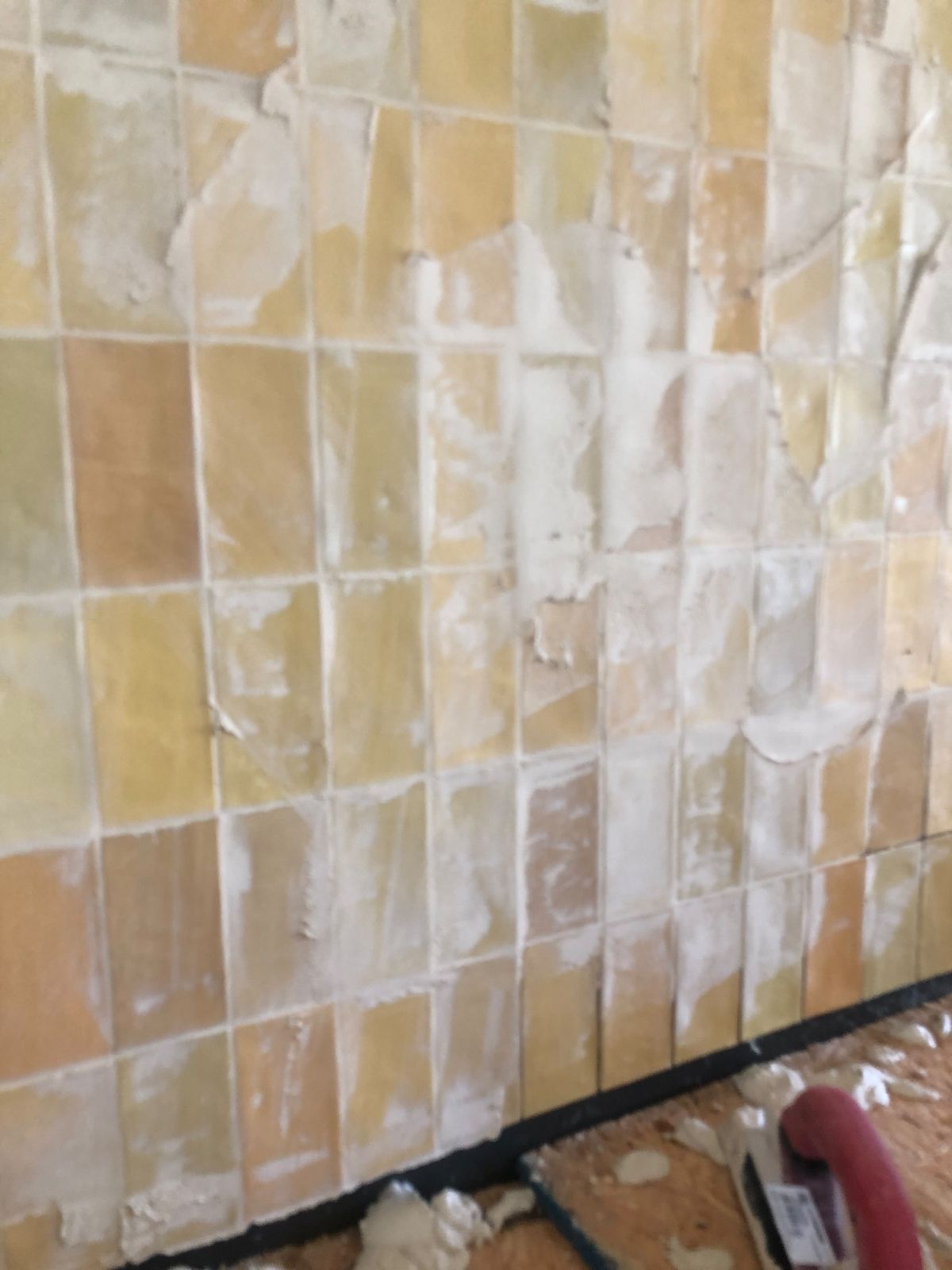 Tile demo, down to the wall