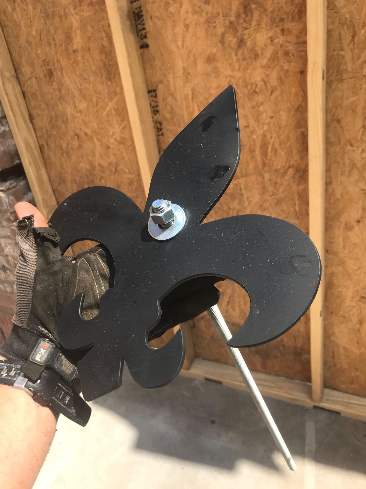Custom steel fleur-de-lis stake