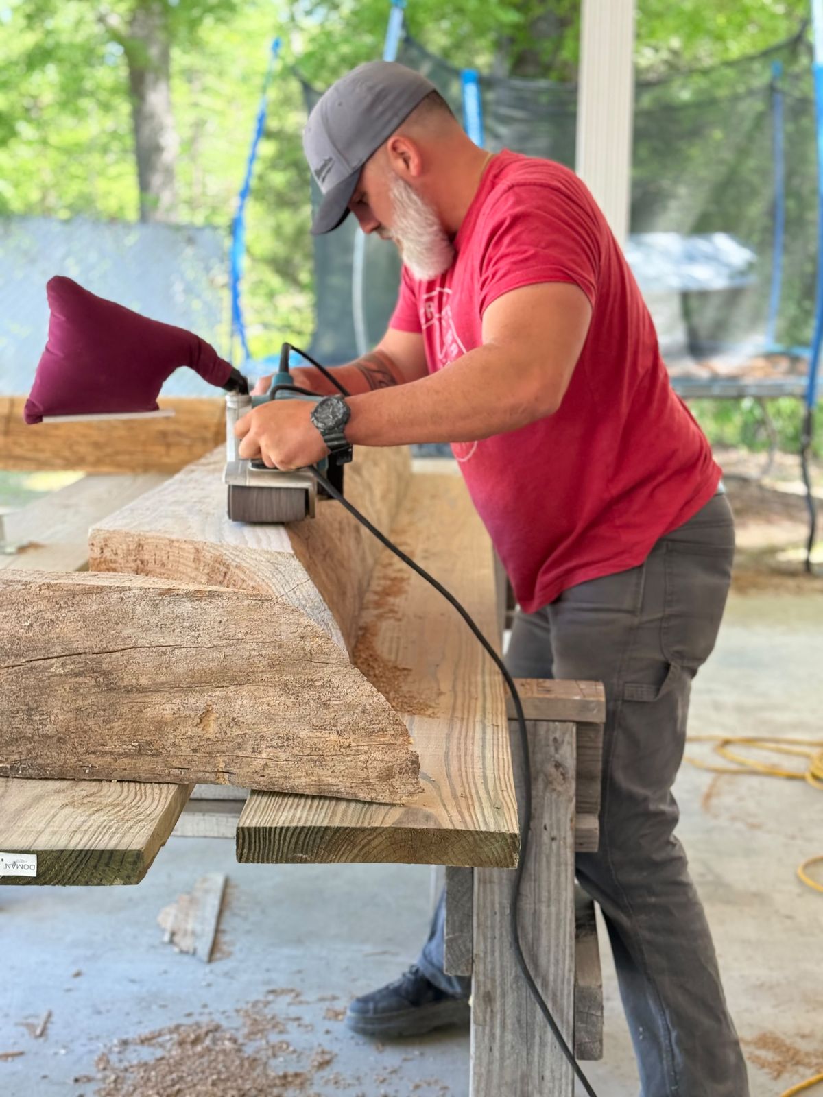 Planing a reclaimed beam